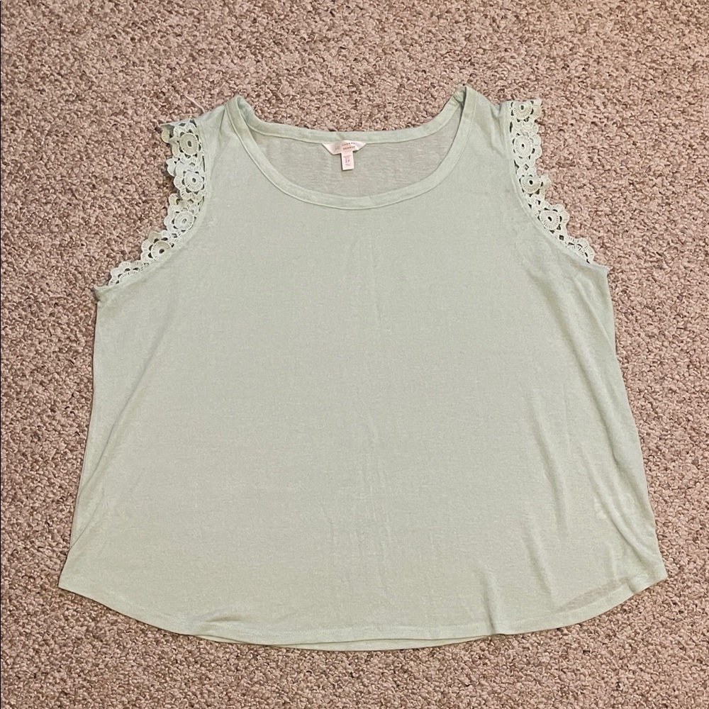 LC Lauren Conrad Light Green Tank Top